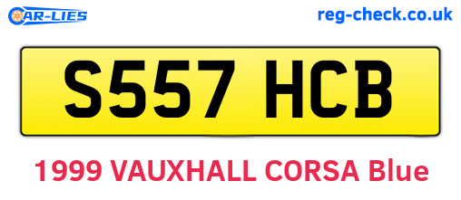 S557HCB are the vehicle registration plates.