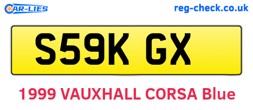 S59KGX are the vehicle registration plates.