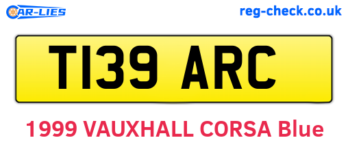 T139ARC are the vehicle registration plates.