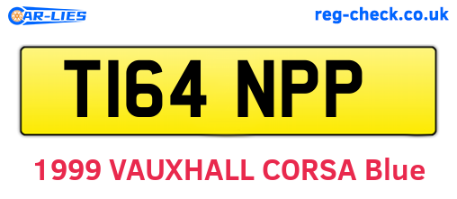 T164NPP are the vehicle registration plates.