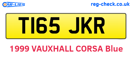 T165JKR are the vehicle registration plates.