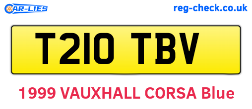 T210TBV are the vehicle registration plates.