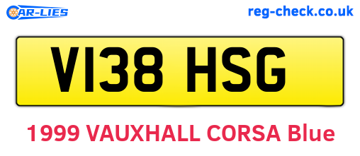 V138HSG are the vehicle registration plates.