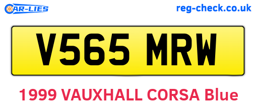 V565MRW are the vehicle registration plates.