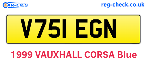 V751EGN are the vehicle registration plates.