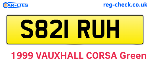 S821RUH are the vehicle registration plates.