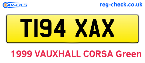 T194XAX are the vehicle registration plates.