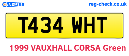 T434WHT are the vehicle registration plates.