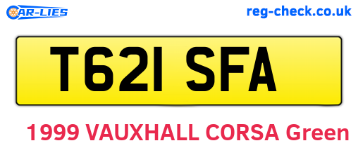 T621SFA are the vehicle registration plates.