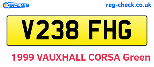 V238FHG are the vehicle registration plates.