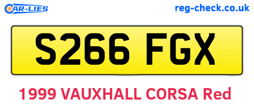 S266FGX are the vehicle registration plates.