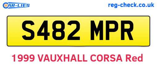 S482MPR are the vehicle registration plates.