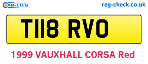T118RVO are the vehicle registration plates.
