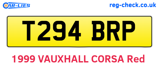T294BRP are the vehicle registration plates.