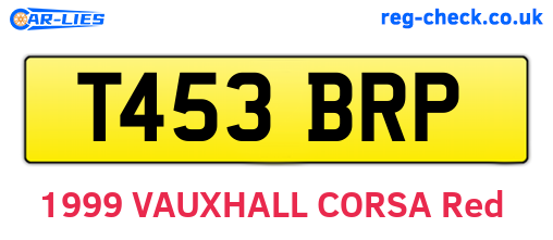 T453BRP are the vehicle registration plates.