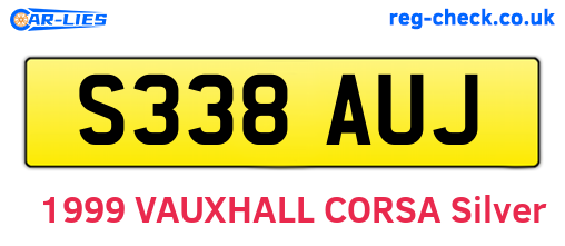 S338AUJ are the vehicle registration plates.