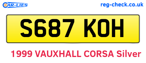 S687KOH are the vehicle registration plates.