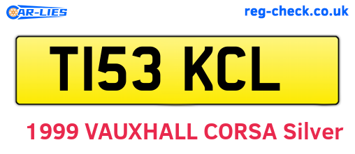 T153KCL are the vehicle registration plates.