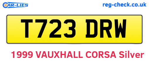 T723DRW are the vehicle registration plates.