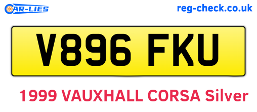 V896FKU are the vehicle registration plates.