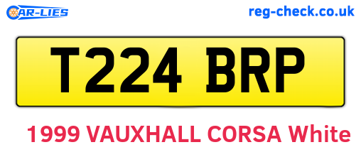 T224BRP are the vehicle registration plates.