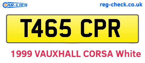 T465CPR are the vehicle registration plates.