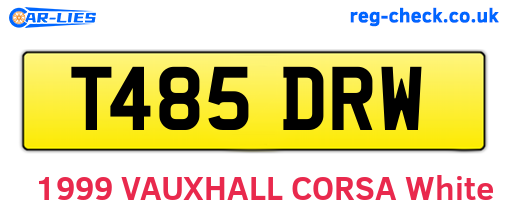 T485DRW are the vehicle registration plates.