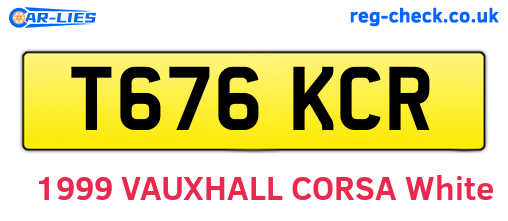 T676KCR are the vehicle registration plates.