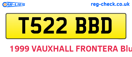 T522BBD are the vehicle registration plates.