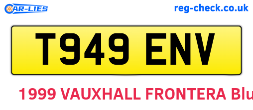 T949ENV are the vehicle registration plates.