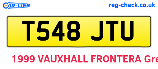 T548JTU are the vehicle registration plates.