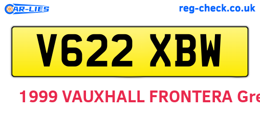 V622XBW are the vehicle registration plates.