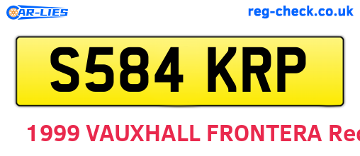 S584KRP are the vehicle registration plates.