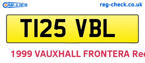 T125VBL are the vehicle registration plates.