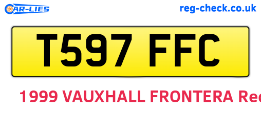 T597FFC are the vehicle registration plates.