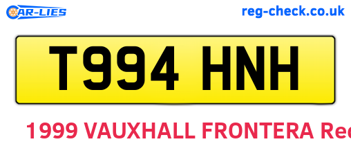 T994HNH are the vehicle registration plates.