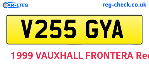 V255GYA are the vehicle registration plates.