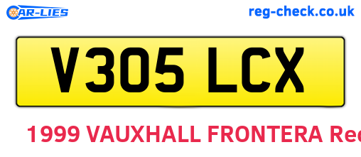 V305LCX are the vehicle registration plates.