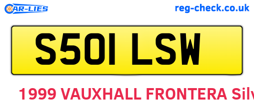 S501LSW are the vehicle registration plates.