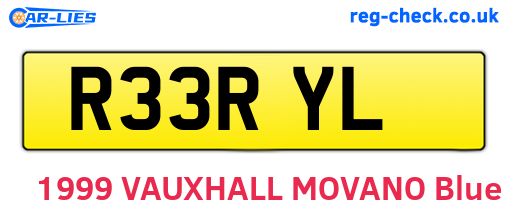 R33RYL are the vehicle registration plates.