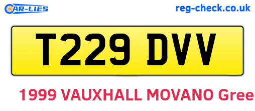 T229DVV are the vehicle registration plates.