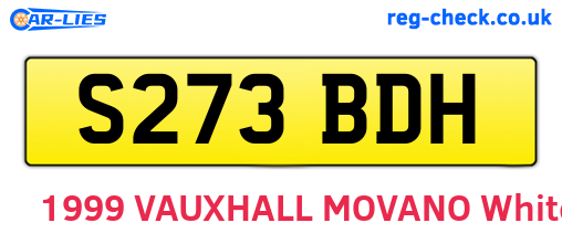 S273BDH are the vehicle registration plates.
