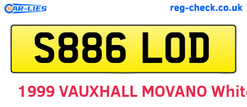 S886LOD are the vehicle registration plates.