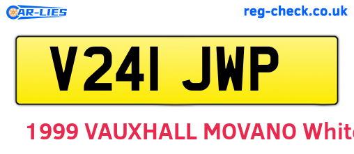 V241JWP are the vehicle registration plates.