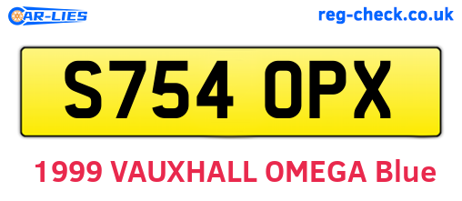 S754OPX are the vehicle registration plates.