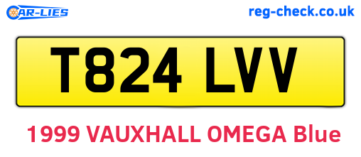 T824LVV are the vehicle registration plates.