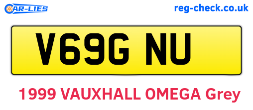 V69GNU are the vehicle registration plates.