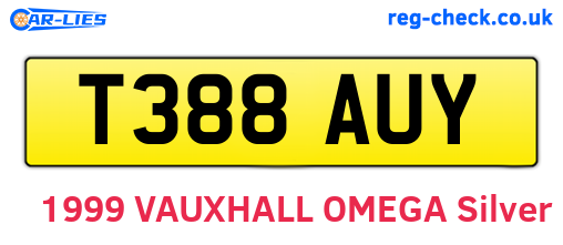 T388AUY are the vehicle registration plates.