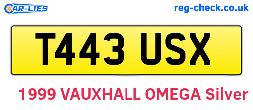T443USX are the vehicle registration plates.