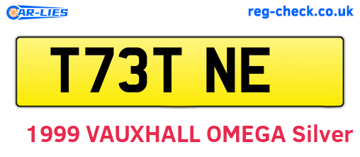 T73TNE are the vehicle registration plates.